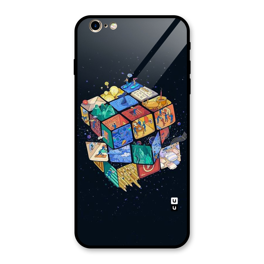 Coloured Rubic Glass Back Case for iPhone 6 Plus 6S Plus