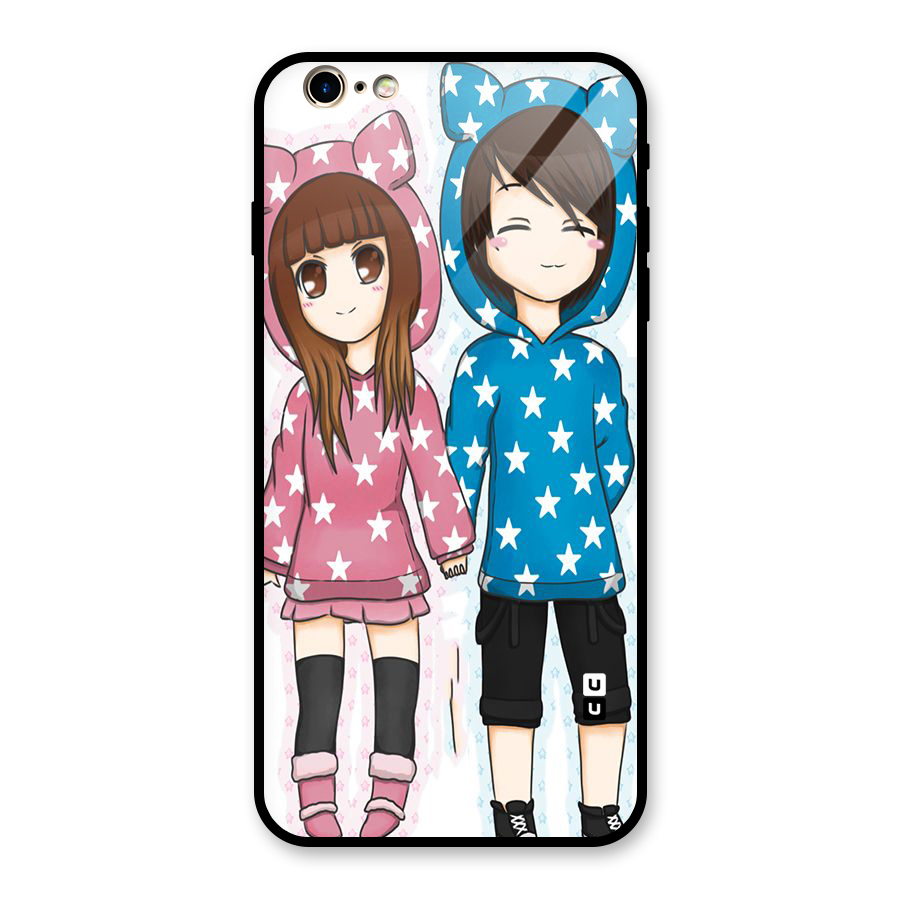 Couple In Stars Glass Back Case for iPhone 6 Plus 6S Plus