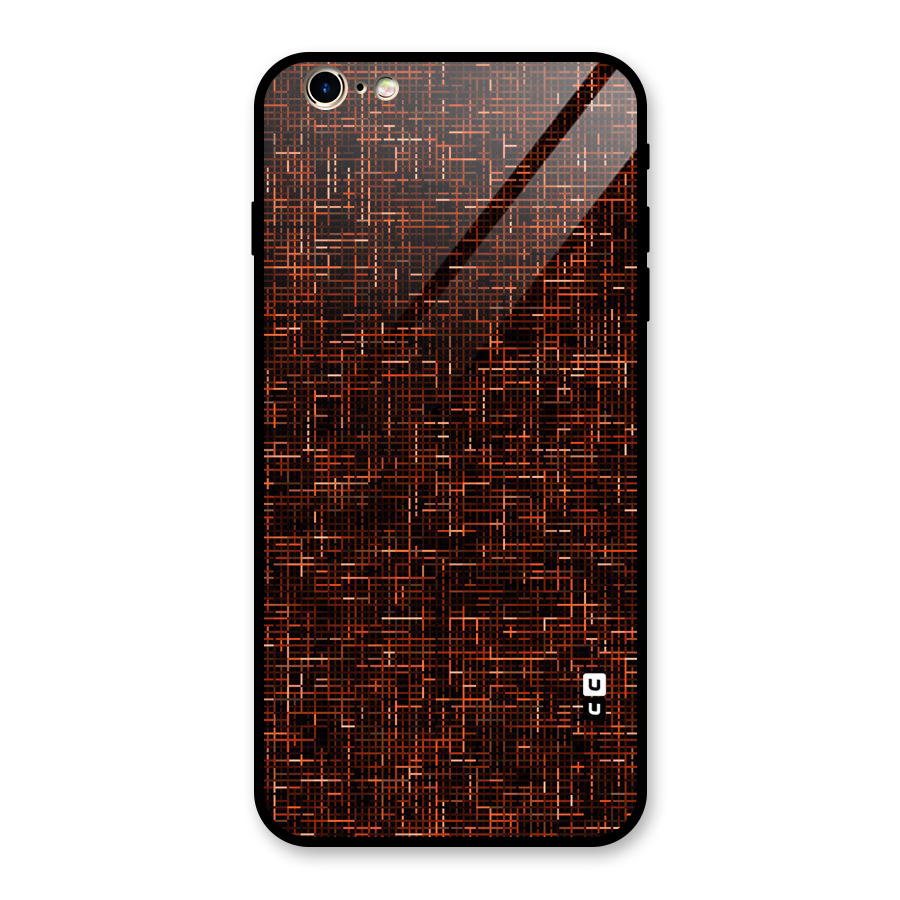 Criss Cross Brownred Pattern Glass Back Case for iPhone 6 Plus 6S Plus