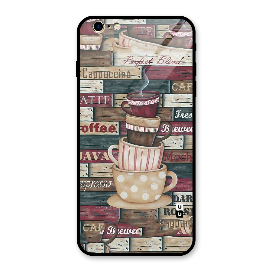 Cute Coffee Cups Glass Back Case for iPhone 6 Plus 6S Plus