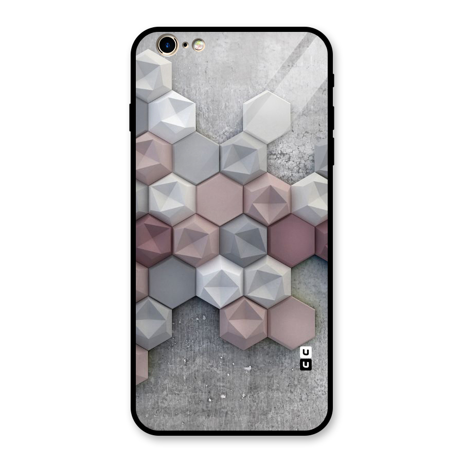 Cute Hexagonal Pattern Glass Back Case for iPhone 6 Plus 6S Plus