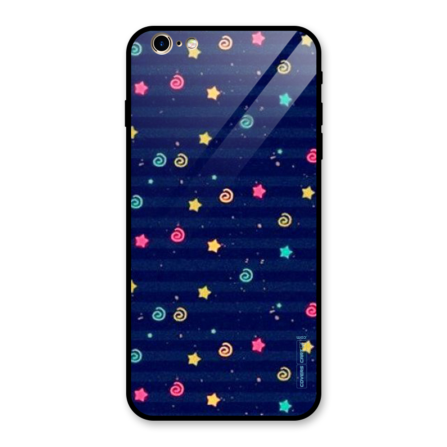 Cute Stars Design Glass Back Case for iPhone 6 Plus 6S Plus