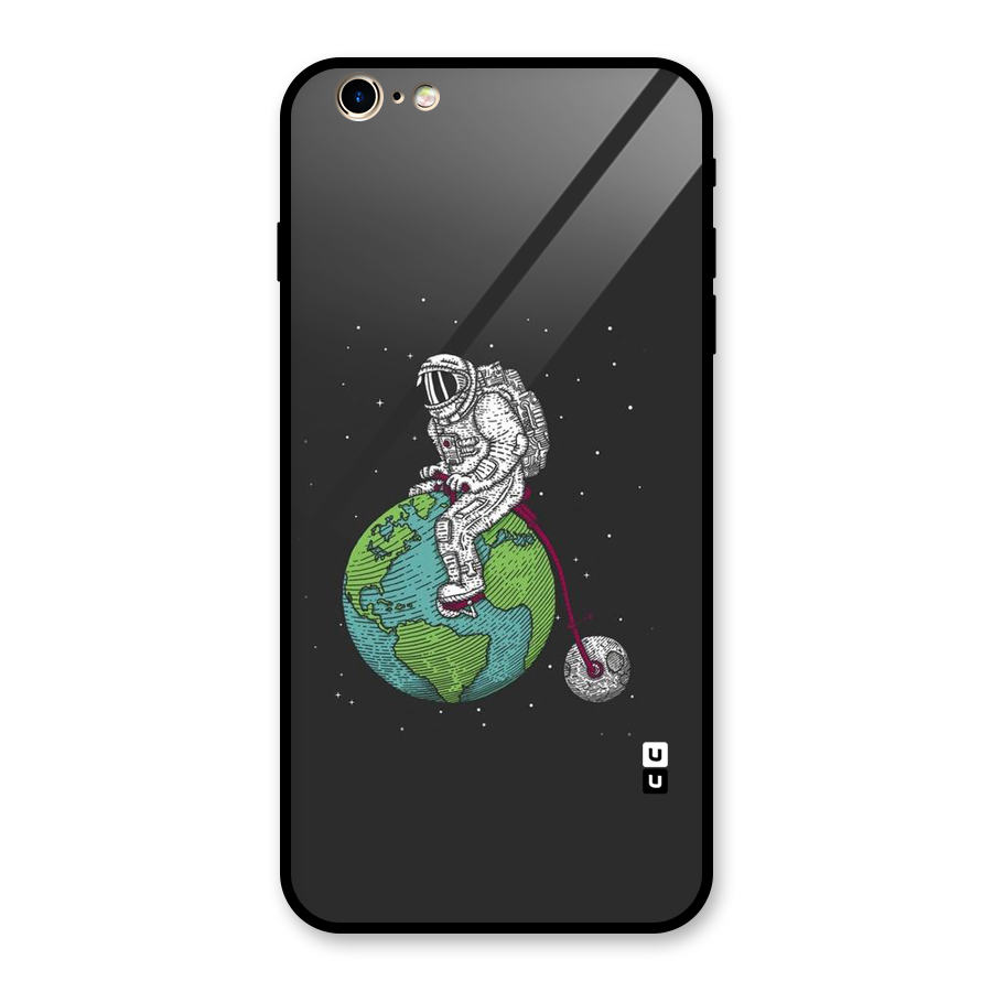 Earth Space Doodle Glass Back Case for iPhone 6 Plus 6S Plus