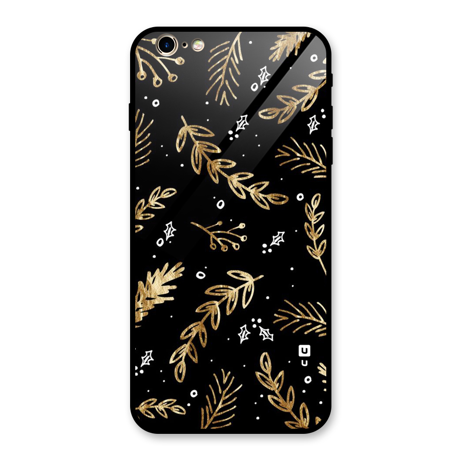 Gold Palm Leaves Glass Back Case for iPhone 6 Plus 6S Plus