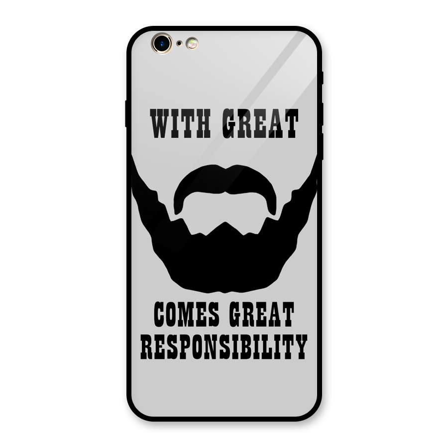 Great Beard Great Responsibility Glass Back Case for iPhone 6 Plus 6S Plus
