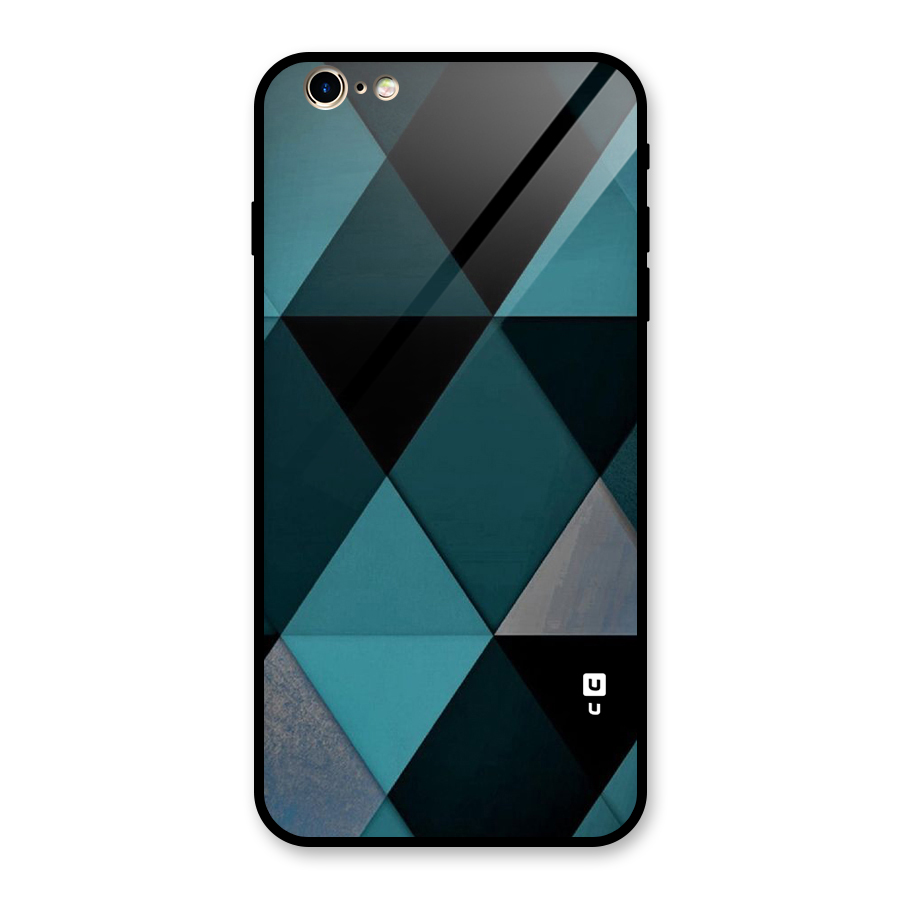 Green Black Shapes Glass Back Case for iPhone 6 Plus 6S Plus