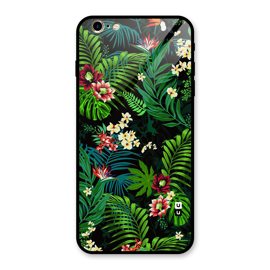 Green Leaf Design Glass Back Case for iPhone 6 Plus 6S Plus