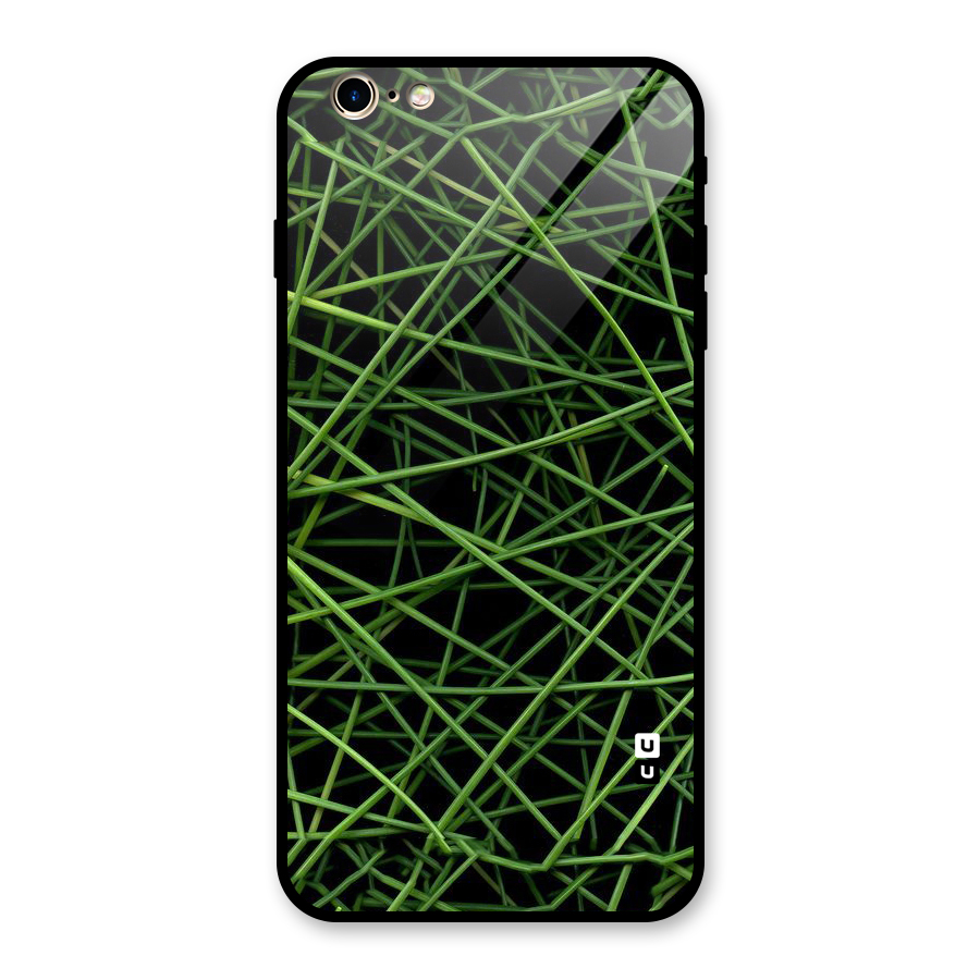 Green Lines Glass Back Case for iPhone 6 Plus 6S Plus