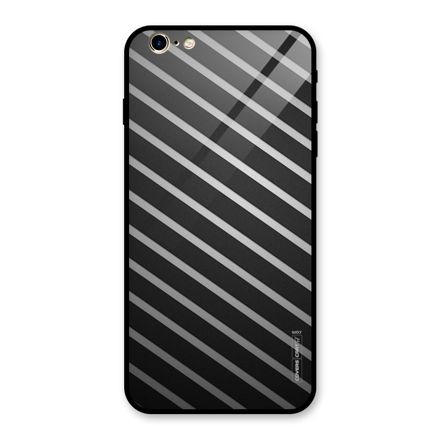 Grey And Black Stripes Glass Back Case for iPhone 6 Plus 6S Plus