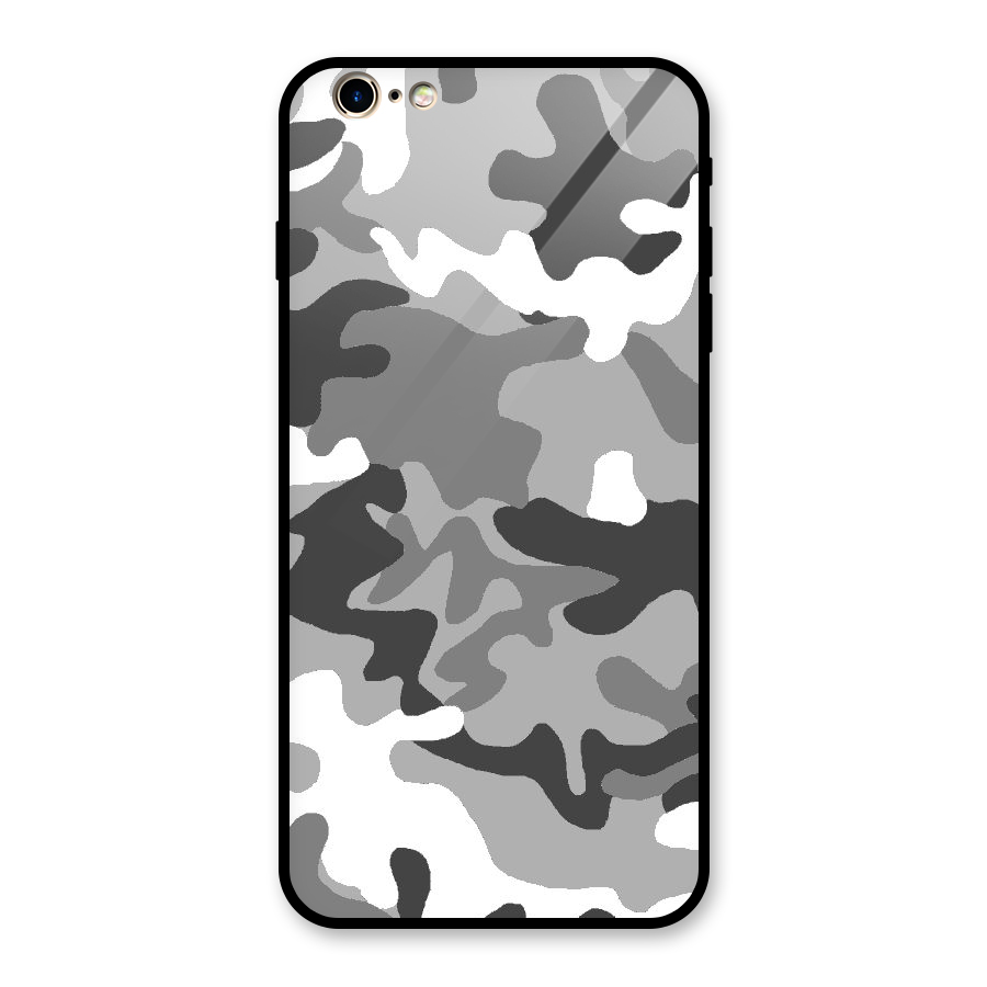 Grey Military Glass Back Case for iPhone 6 Plus 6S Plus