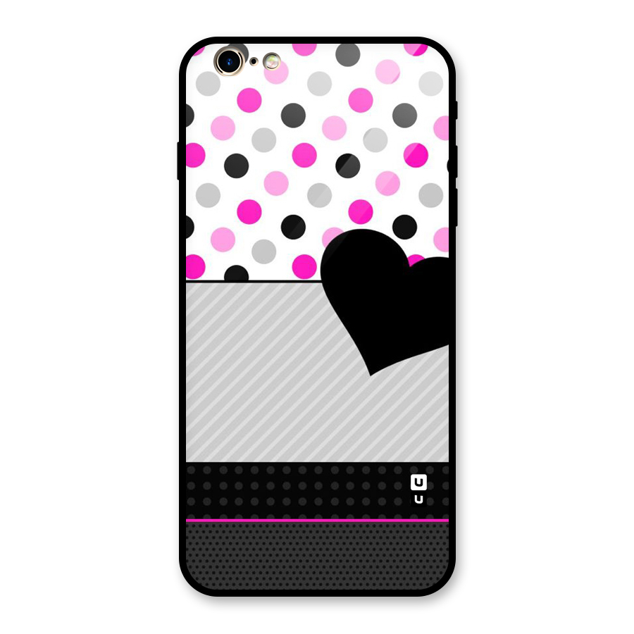 Heart Polka Stripes Glass Back Case for iPhone 6 Plus 6S Plus