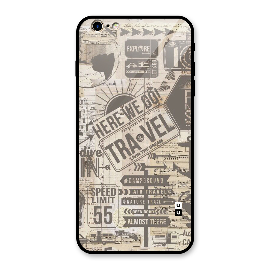 Here We Travel Glass Back Case for iPhone 6 Plus 6S Plus