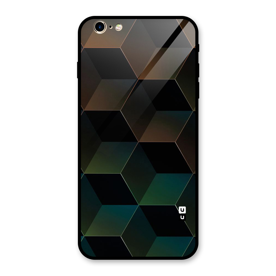 Hexagonal Design Glass Back Case for iPhone 6 Plus 6S Plus