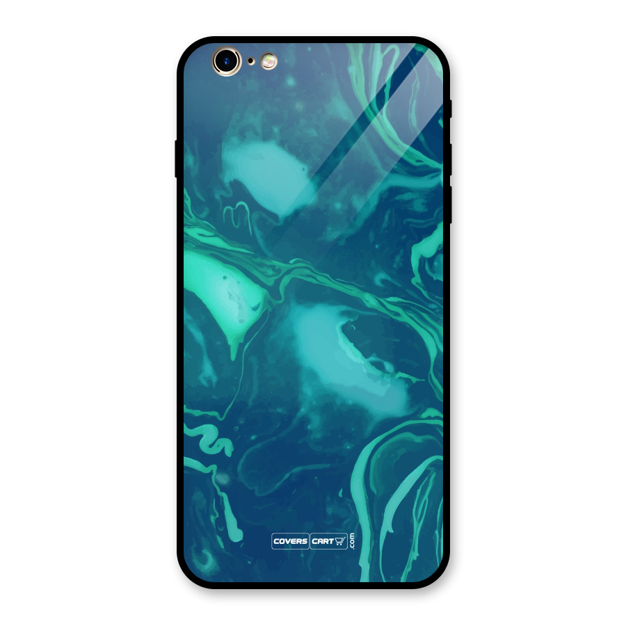 Jazzy Green Marble Texture Glass Back Case for iPhone 6 Plus 6S Plus
