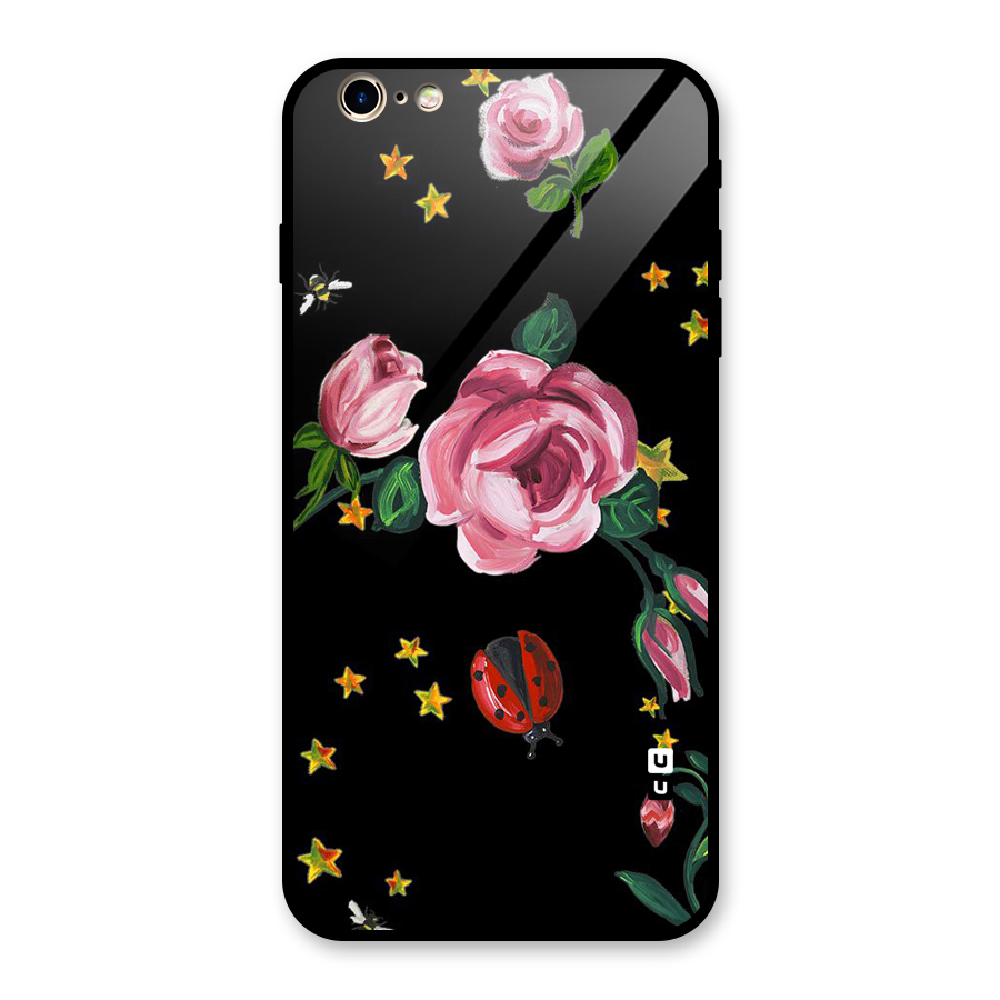 Ladybird And Floral Glass Back Case for iPhone 6 Plus 6S Plus