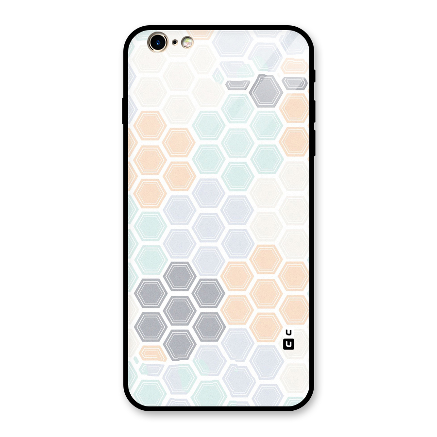 Light Hexagons Glass Back Case for iPhone 6 Plus 6S Plus