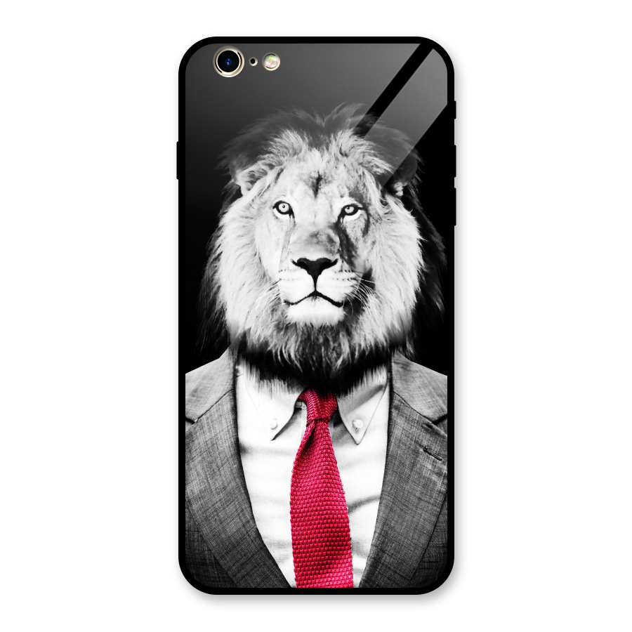 Lion with Red Tie Glass Back Case for iPhone 6 Plus 6S Plus