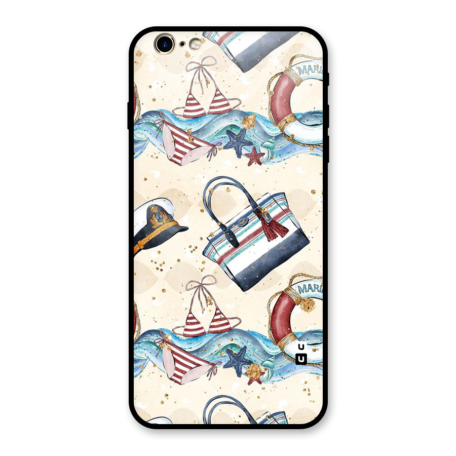 Marine Bag Design Glass Back Case for iPhone 6 Plus 6S Plus