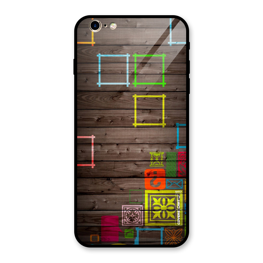 Multicolor Frame Design Glass Back Case for iPhone 6 Plus 6S Plus