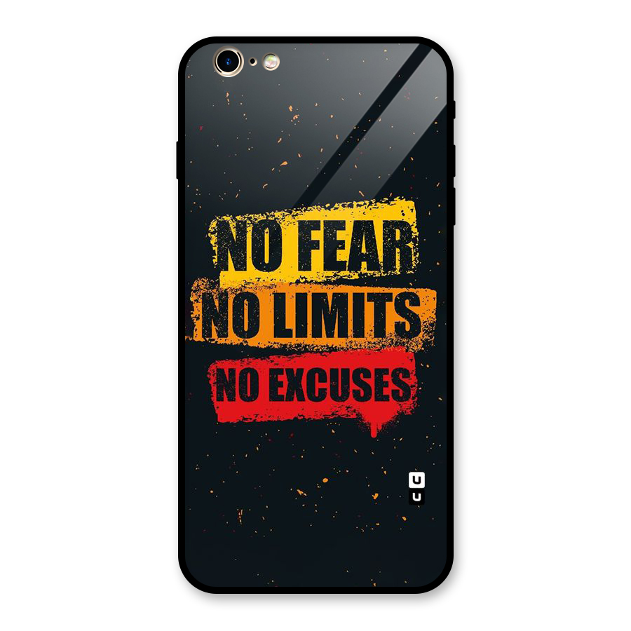 No Fear No Limits Glass Back Case for iPhone 6 Plus 6S Plus