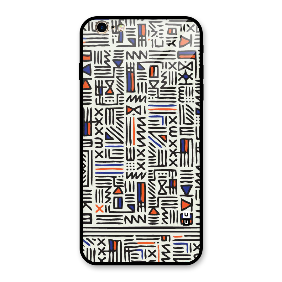 Orange Blue Number Glass Back Case for iPhone 6 Plus 6S Plus