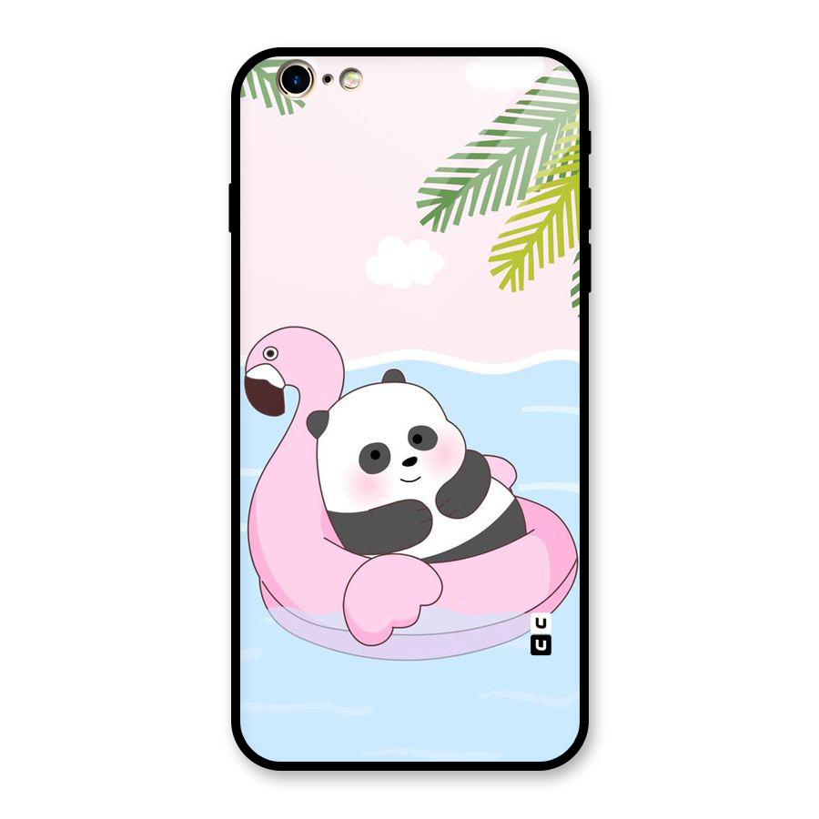Panda Swim Glass Back Case for iPhone 6 Plus 6S Plus