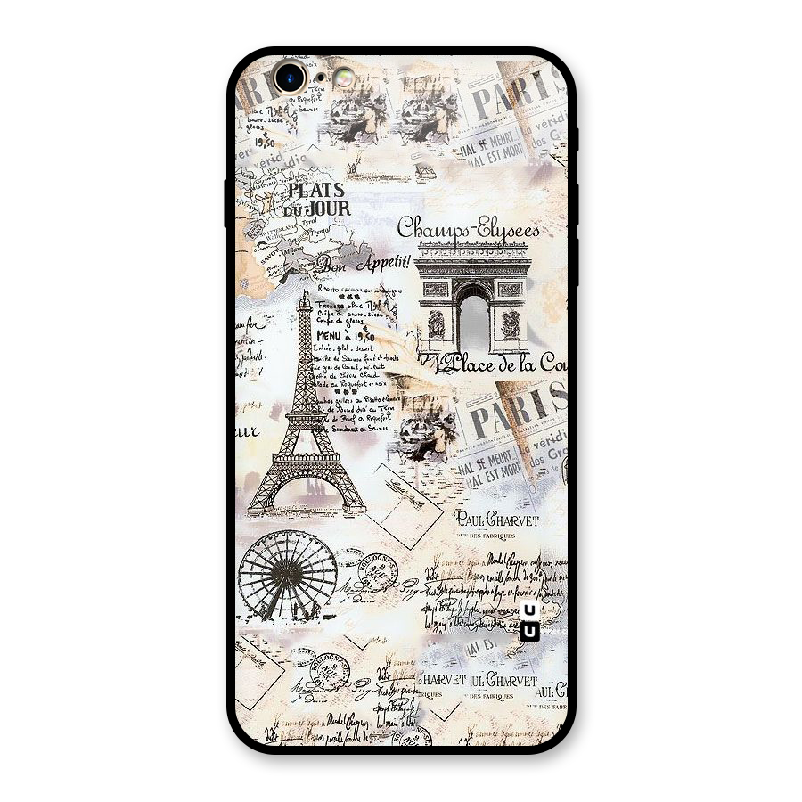 Paris Paper Glass Back Case for iPhone 6 Plus 6S Plus