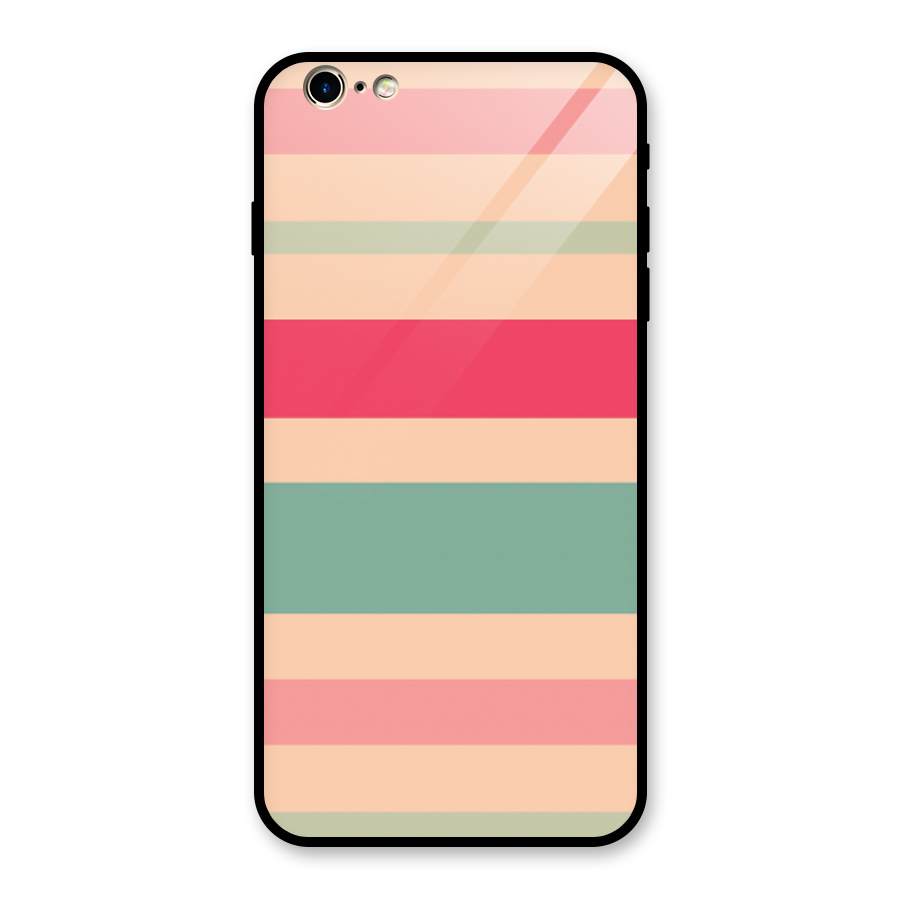 Pastel Stripes Vintage Glass Back Case for iPhone 6 Plus 6S Plus