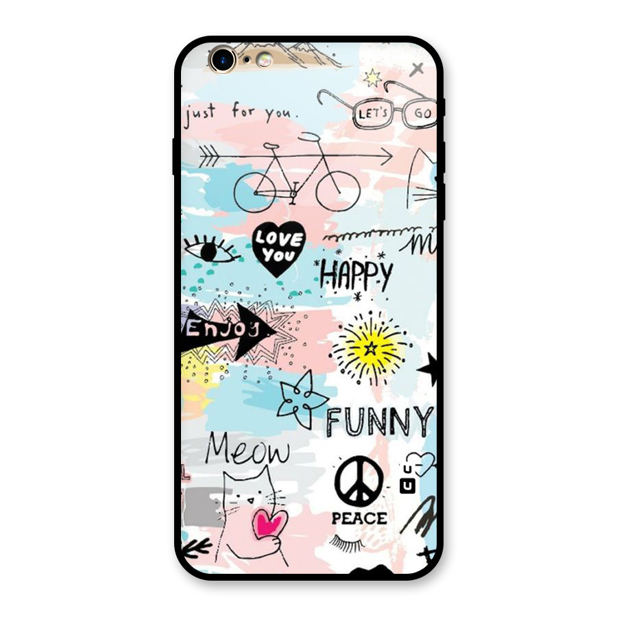 Peace And Funny Glass Back Case for iPhone 6 Plus 6S Plus