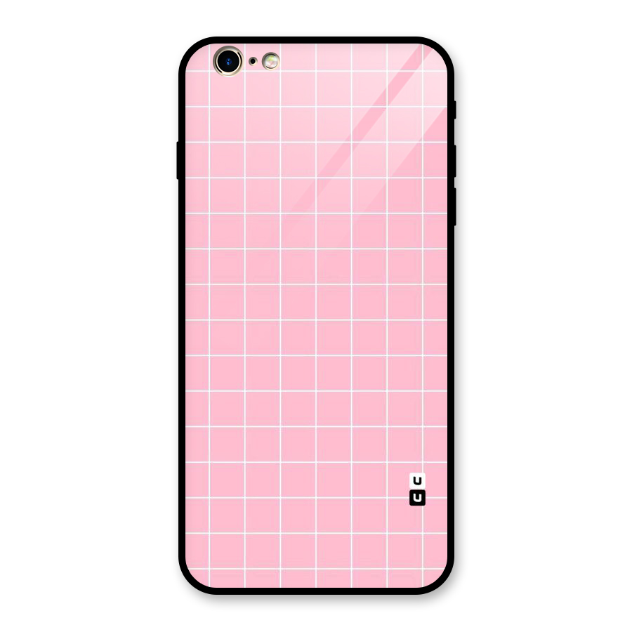 Pink Checks Glass Back Case for iPhone 6 Plus 6S Plus