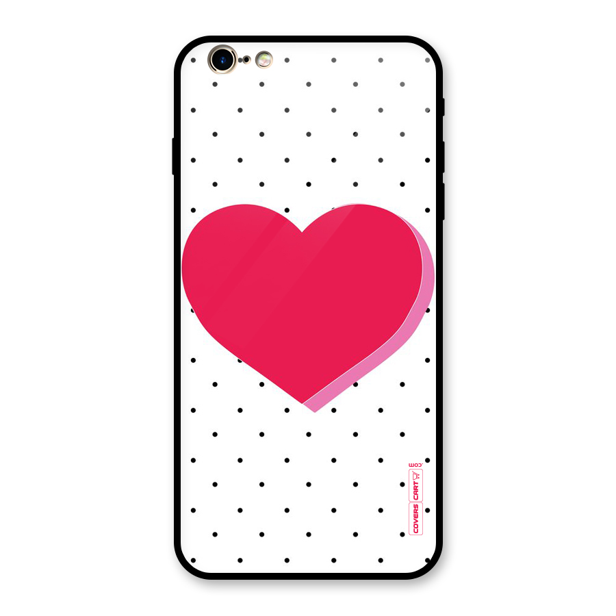 Pink Polka Heart Glass Back Case for iPhone 6 Plus 6S Plus
