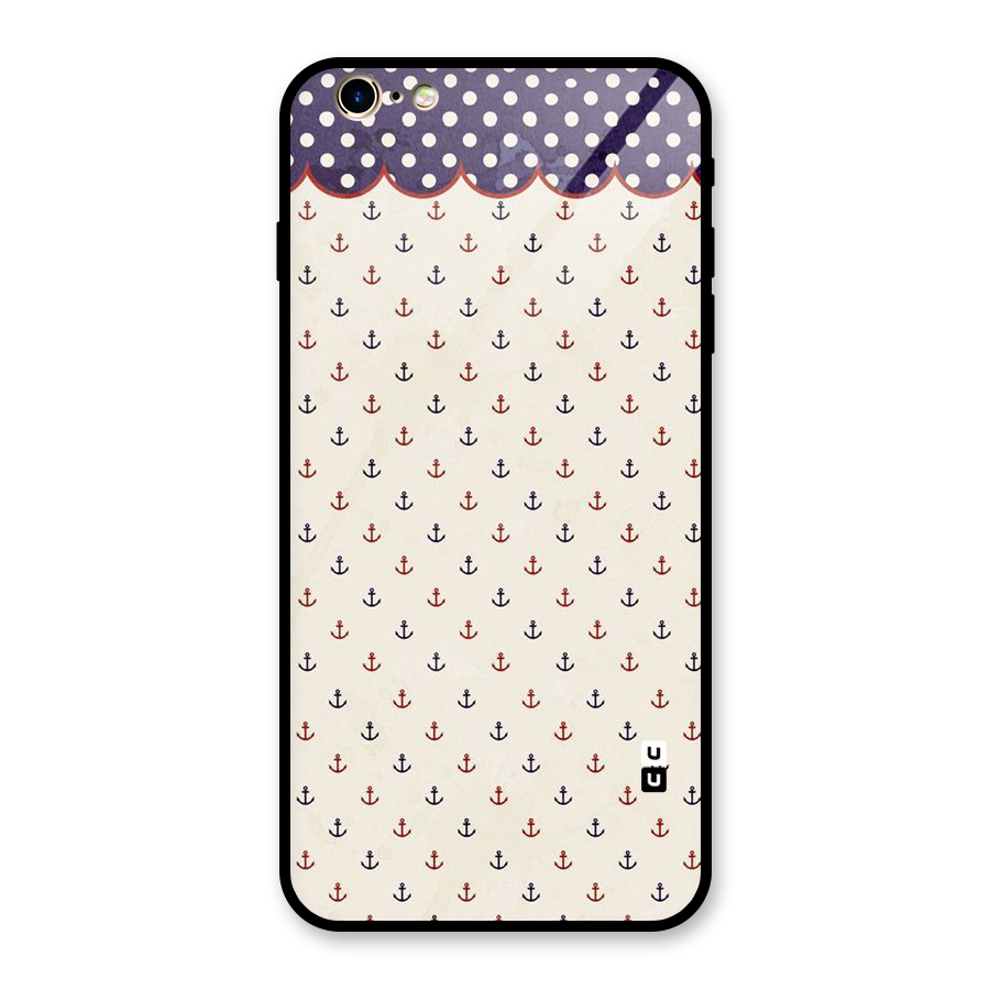 Polka Anchor Glass Back Case for iPhone 6 Plus 6S Plus