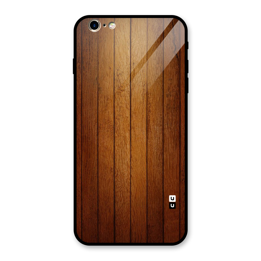 Proper Brown Wood Glass Back Case for iPhone 6 Plus 6S Plus