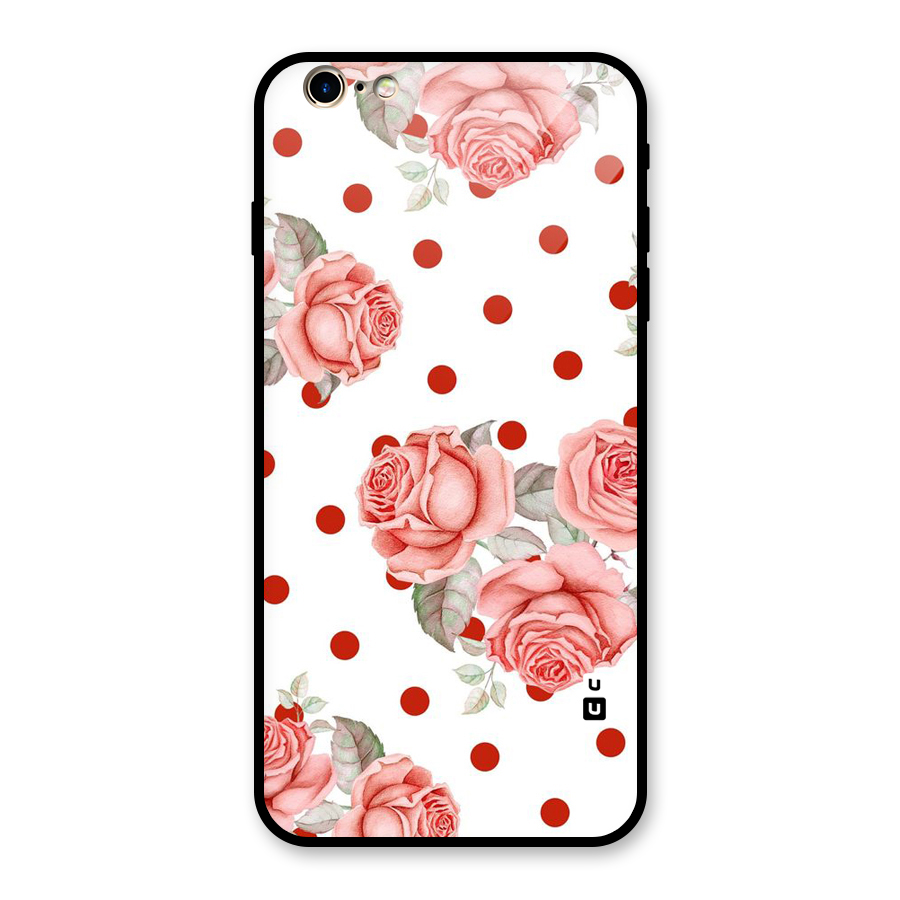 Red Peach Shade Flowers Glass Back Case for iPhone 6 Plus 6S Plus