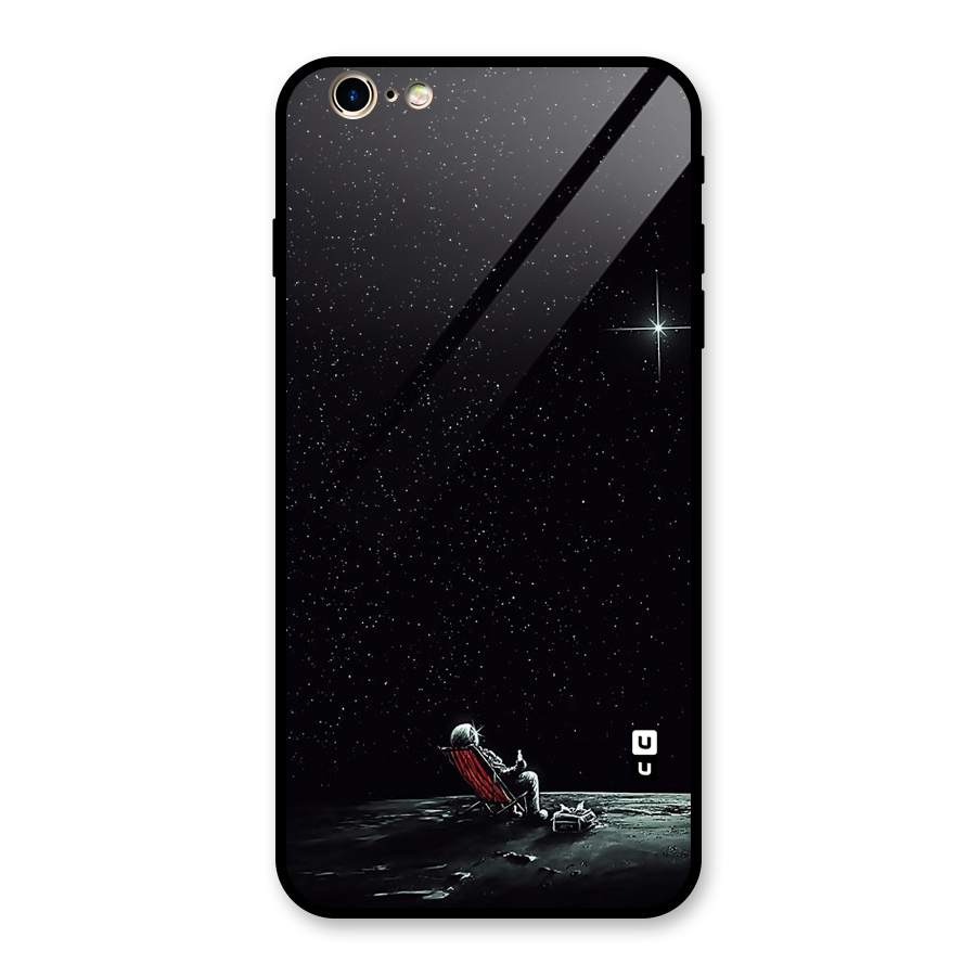 Resting Spaceman Face Glass Back Case for iPhone 6 Plus 6S Plus