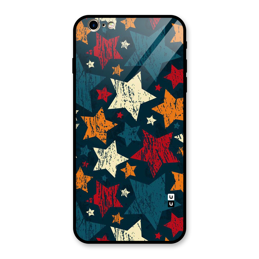 Rugged Star Design Glass Back Case for iPhone 6 Plus 6S Plus