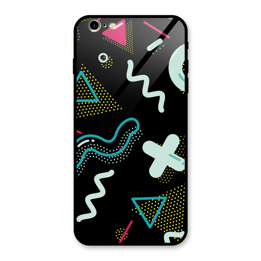 Shapes Pattern Glass Back Case for iPhone 6 Plus 6S Plus