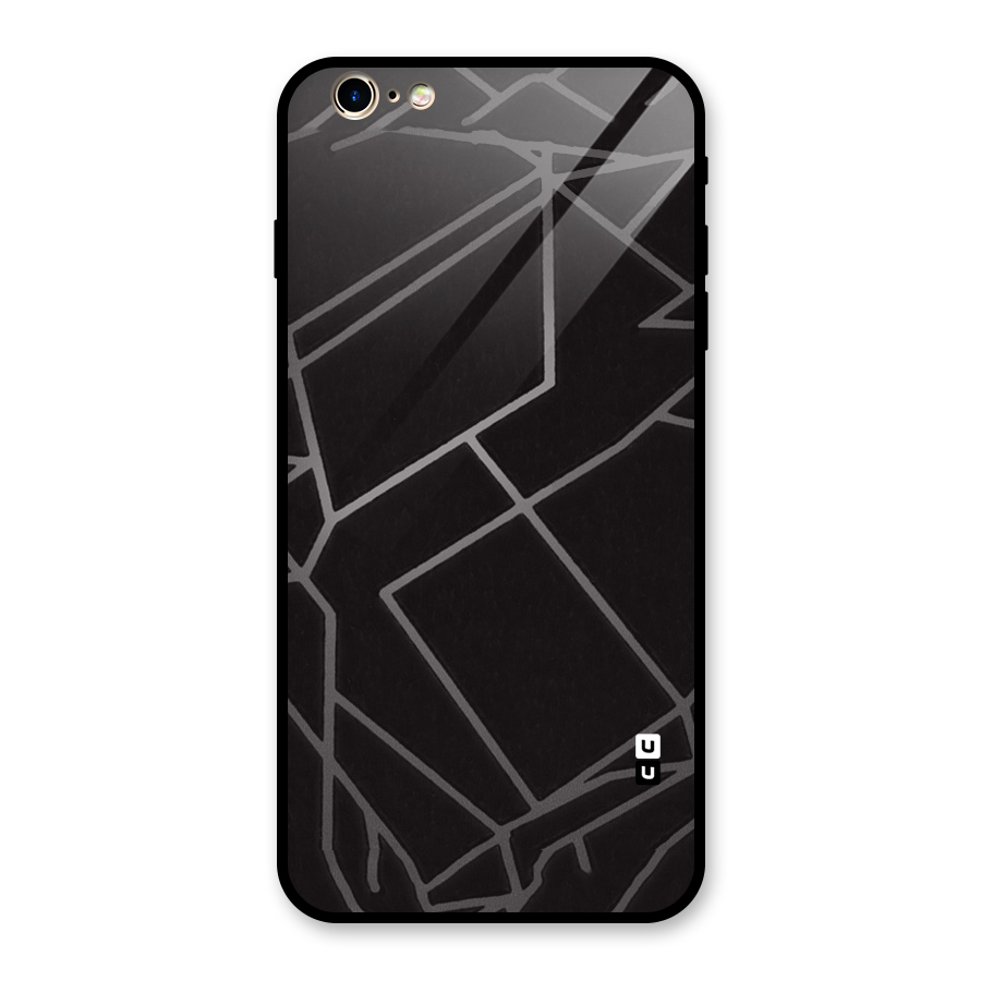 Silver Angle Design Glass Back Case for iPhone 6 Plus 6S Plus