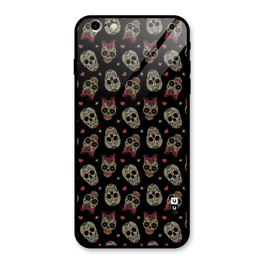 Skull Pattern Glass Back Case for iPhone 6 Plus 6S Plus