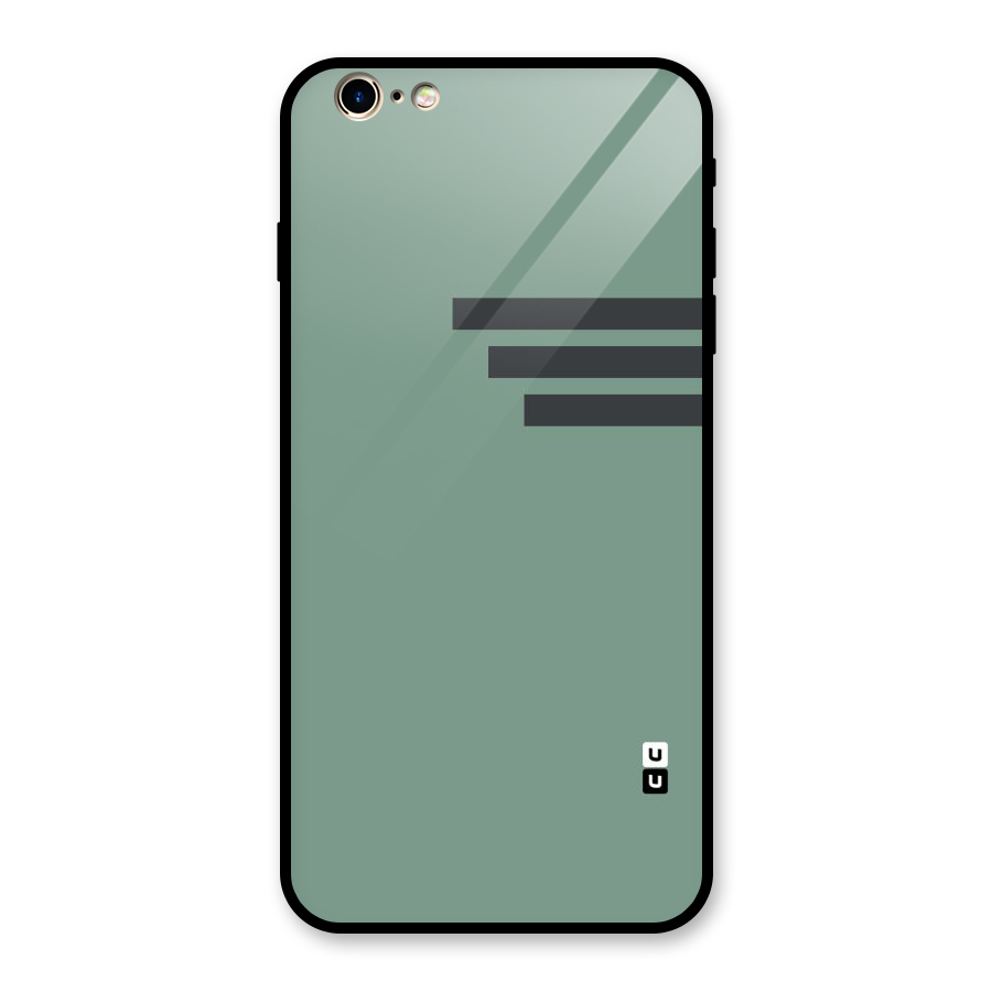 Solid Sports Stripe Glass Back Case for iPhone 6 Plus 6S Plus