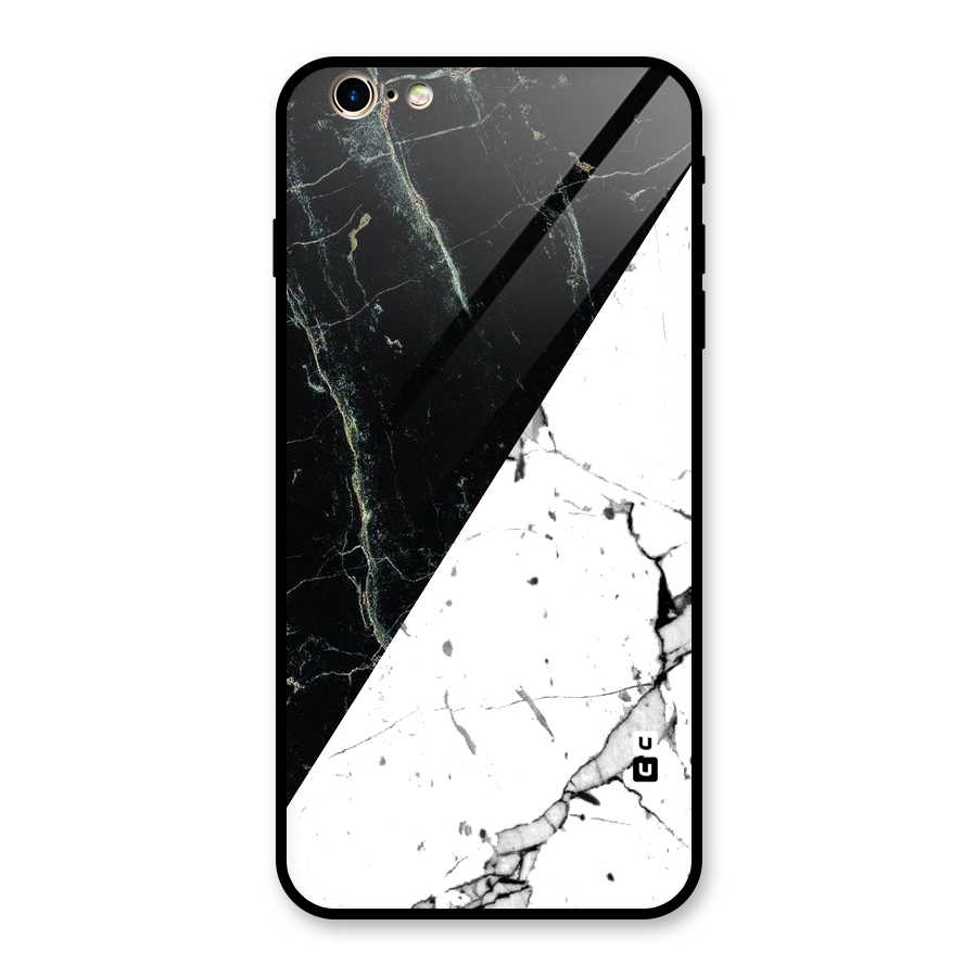 Stylish Diagonal Marble Glass Back Case for iPhone 6 Plus 6S Plus