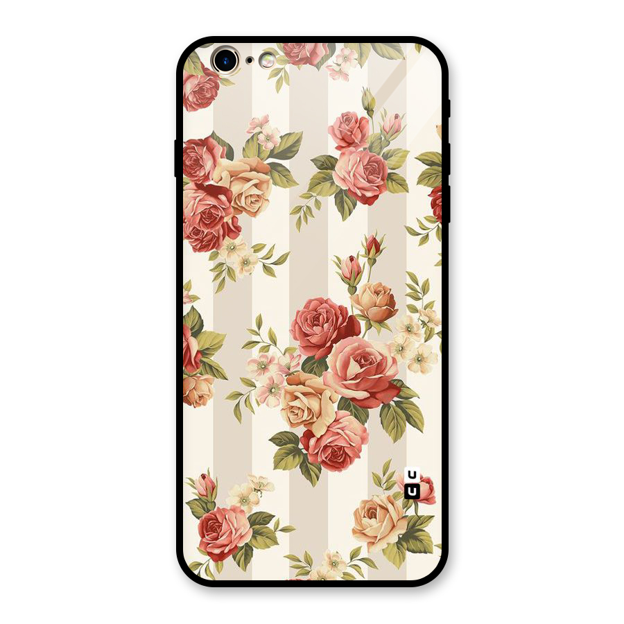 Vintage Color Flowers Glass Back Case for iPhone 6 Plus 6S Plus