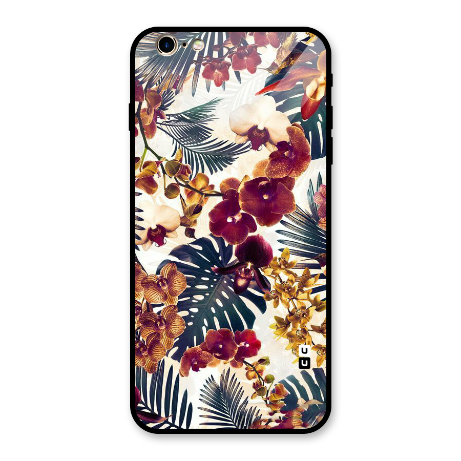 Vintage Rustic Flowers Glass Back Case for iPhone 6 Plus 6S Plus