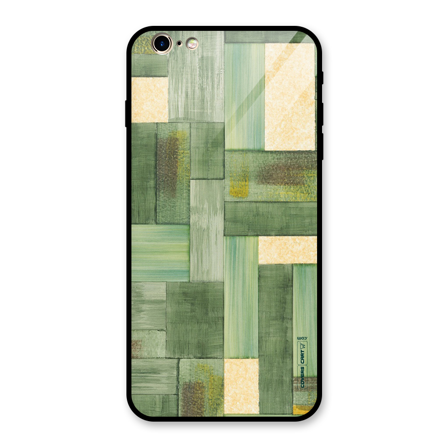 Wooden Green Texture Glass Back Case for iPhone 6 Plus 6S Plus