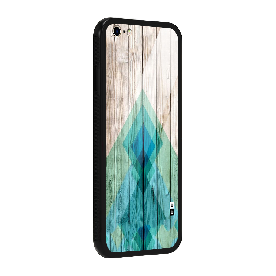 Abstract Green And Wood Glass Back Case for iPhone 6 Plus 6S Plus