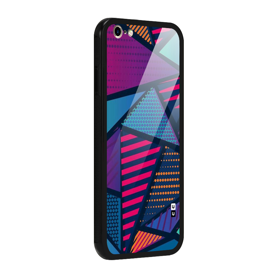 Abstract Lines Polka Glass Back Case for iPhone 6 Plus 6S Plus
