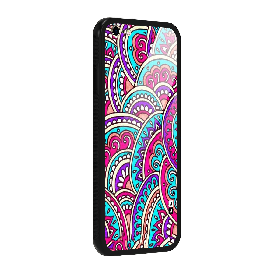 Abstract Rangoli Design Glass Back Case for iPhone 6 Plus 6S Plus