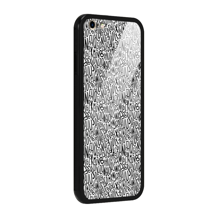 Alphabet Seamless Abstract Glass Back Case for iPhone 6 Plus 6S Plus