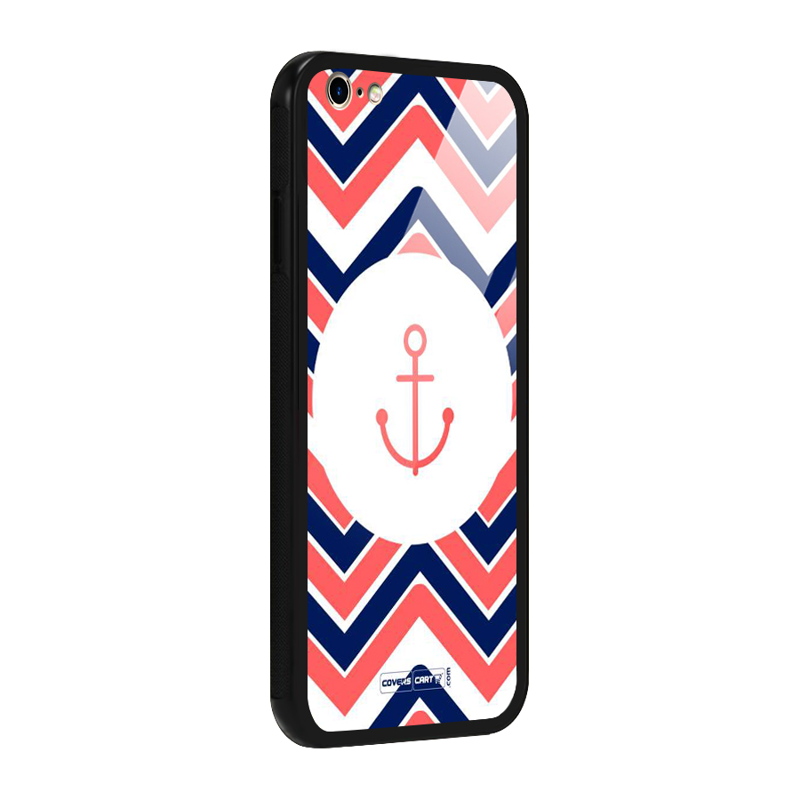 Anchor Zig Zag Glass Back Case for iPhone 6 Plus 6S Plus