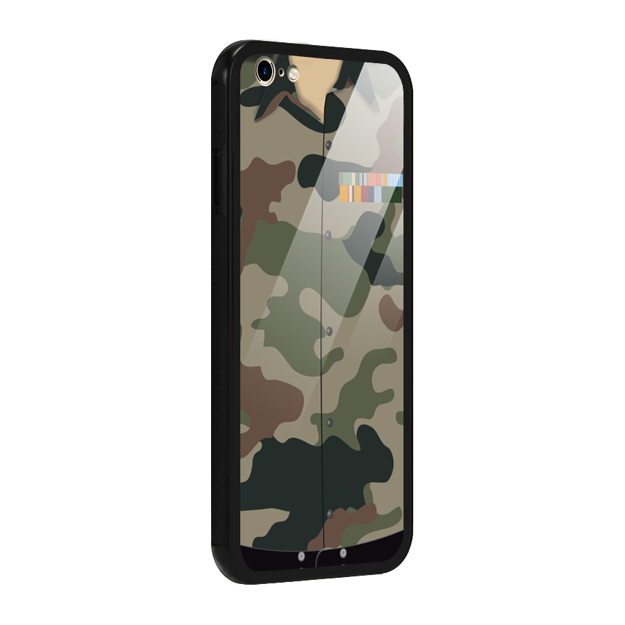 Army Uniform Glass Back Case for iPhone 6 Plus 6S Plus